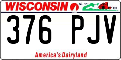 WI license plate 376PJV