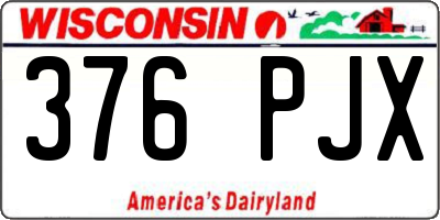 WI license plate 376PJX