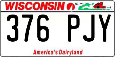 WI license plate 376PJY