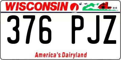 WI license plate 376PJZ