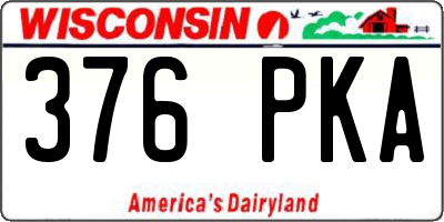 WI license plate 376PKA