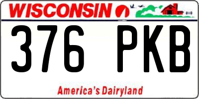 WI license plate 376PKB
