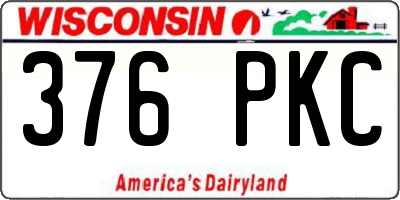 WI license plate 376PKC