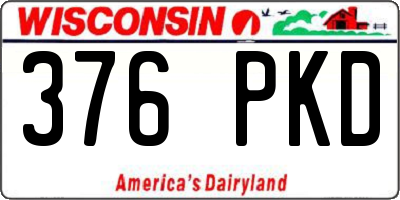 WI license plate 376PKD