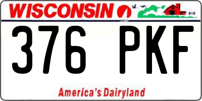 WI license plate 376PKF