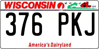 WI license plate 376PKJ