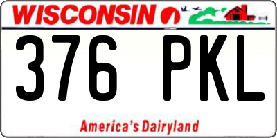 WI license plate 376PKL
