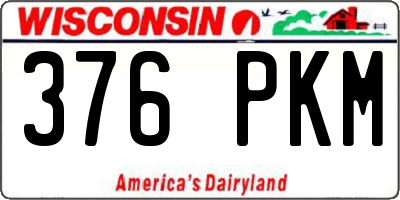 WI license plate 376PKM