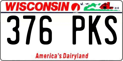 WI license plate 376PKS