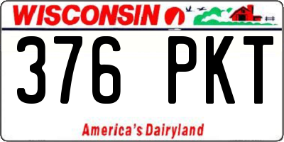 WI license plate 376PKT