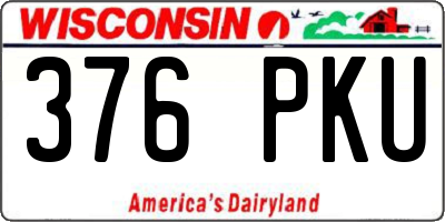 WI license plate 376PKU
