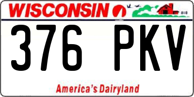 WI license plate 376PKV