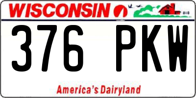 WI license plate 376PKW