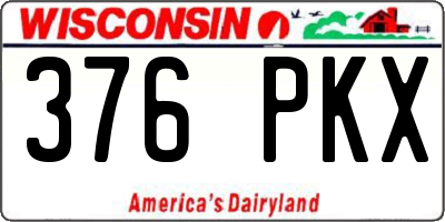 WI license plate 376PKX
