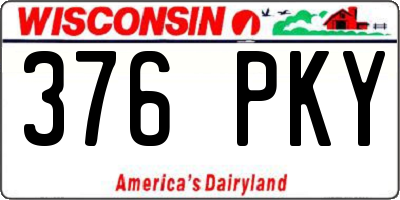 WI license plate 376PKY