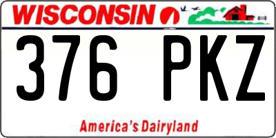 WI license plate 376PKZ