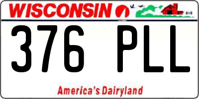 WI license plate 376PLL