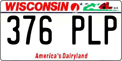 WI license plate 376PLP