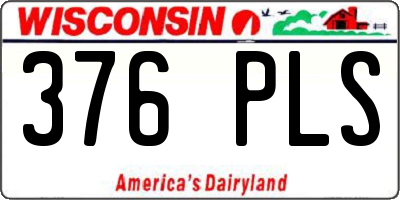 WI license plate 376PLS