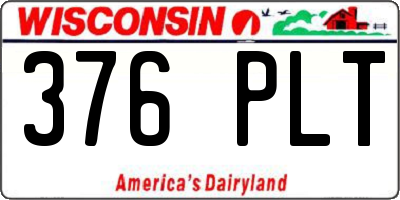WI license plate 376PLT