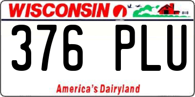 WI license plate 376PLU