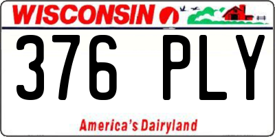 WI license plate 376PLY