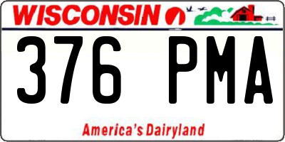 WI license plate 376PMA