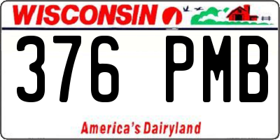 WI license plate 376PMB