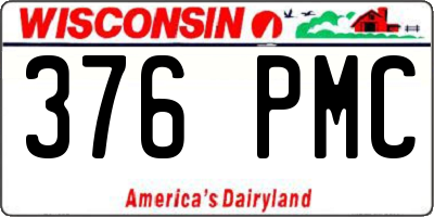WI license plate 376PMC