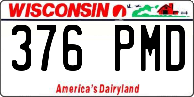 WI license plate 376PMD