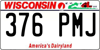 WI license plate 376PMJ