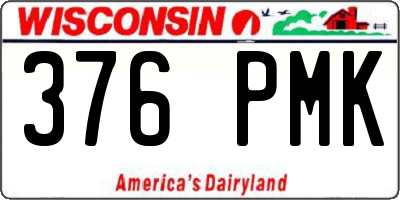 WI license plate 376PMK