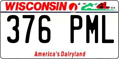 WI license plate 376PML
