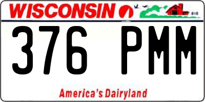WI license plate 376PMM
