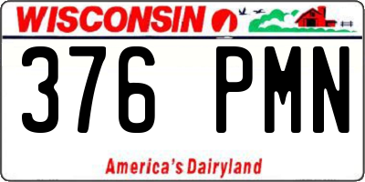 WI license plate 376PMN