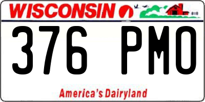 WI license plate 376PMO