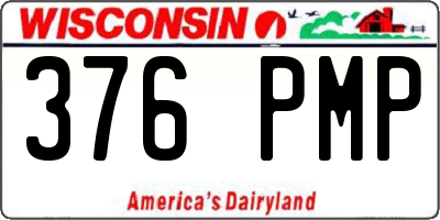 WI license plate 376PMP