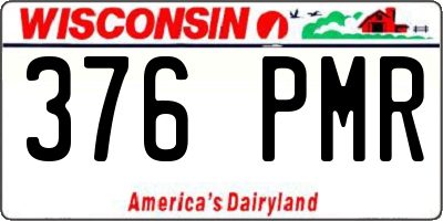 WI license plate 376PMR