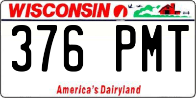 WI license plate 376PMT