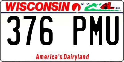 WI license plate 376PMU