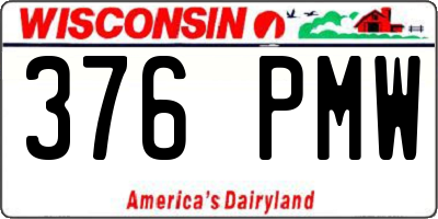 WI license plate 376PMW