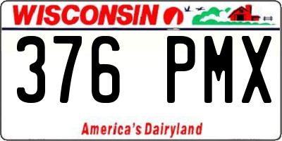 WI license plate 376PMX