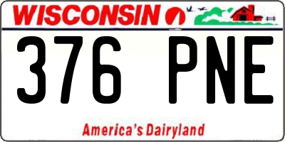WI license plate 376PNE