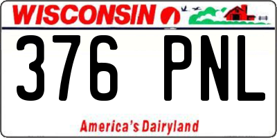 WI license plate 376PNL