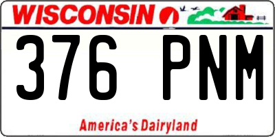 WI license plate 376PNM