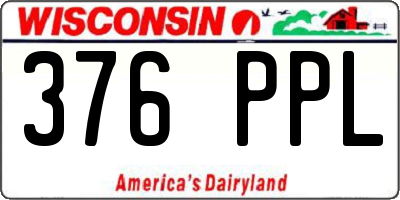WI license plate 376PPL