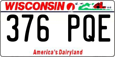 WI license plate 376PQE