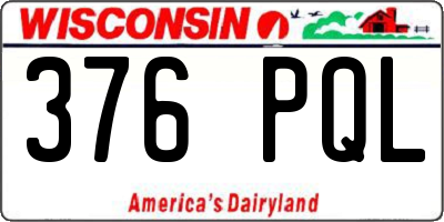 WI license plate 376PQL