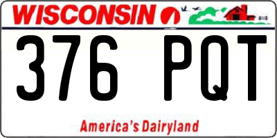 WI license plate 376PQT