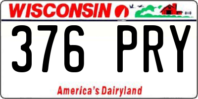 WI license plate 376PRY